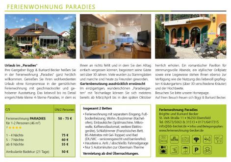 Ferienwohnung Paradies Brigitte und Burkard Becker