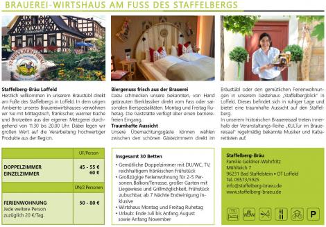 Brauerei-Wirtshaus am Fuß des Staffelbergs