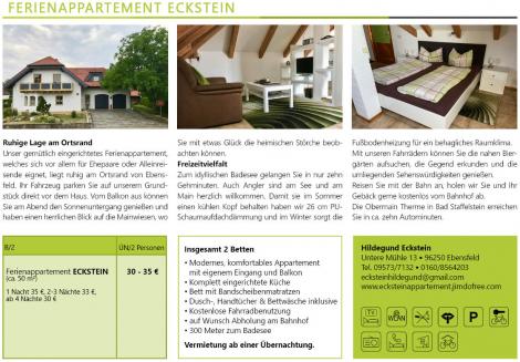 Ferienappartement Eckstein Ebensfeld